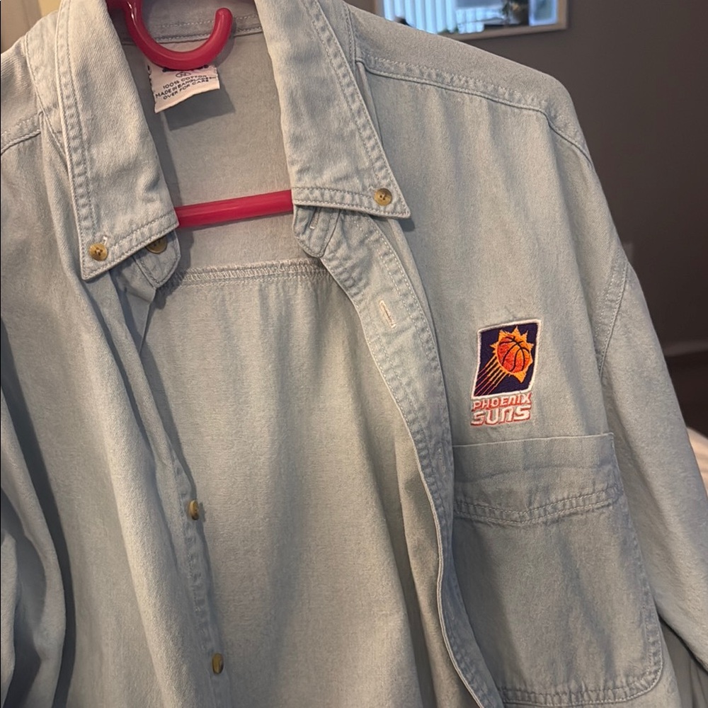 Vintage Phoenix Suns Light Blue Denim Shirt